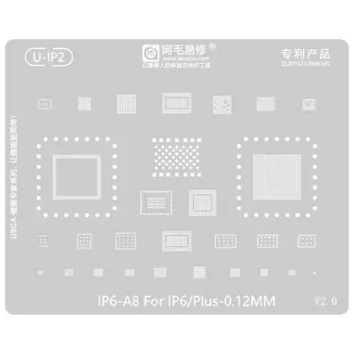 Replacement for AMAOE U-IP2/IP6-A8 BGA REWORK STENCIL - Quality Phone Parts in Sri Lanka